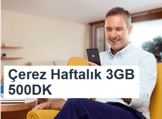 Turkcell Çerez Haftalık 3GB 500DK Ek Paket 20 TL