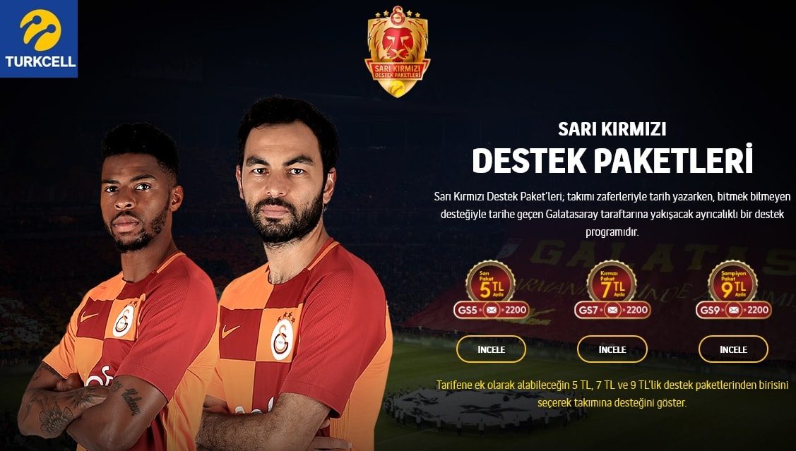 Turkcell Galatasaray Destek Paketleri